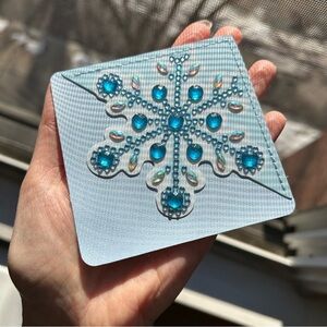 Diamond Art SNOWFLAKE 05 Corner Bookmark, Blue, White, Sparkly, Bling